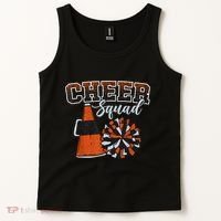 Cheer Squad Funny Cheerleader Cheerleading Orange Tank Top thumb 2