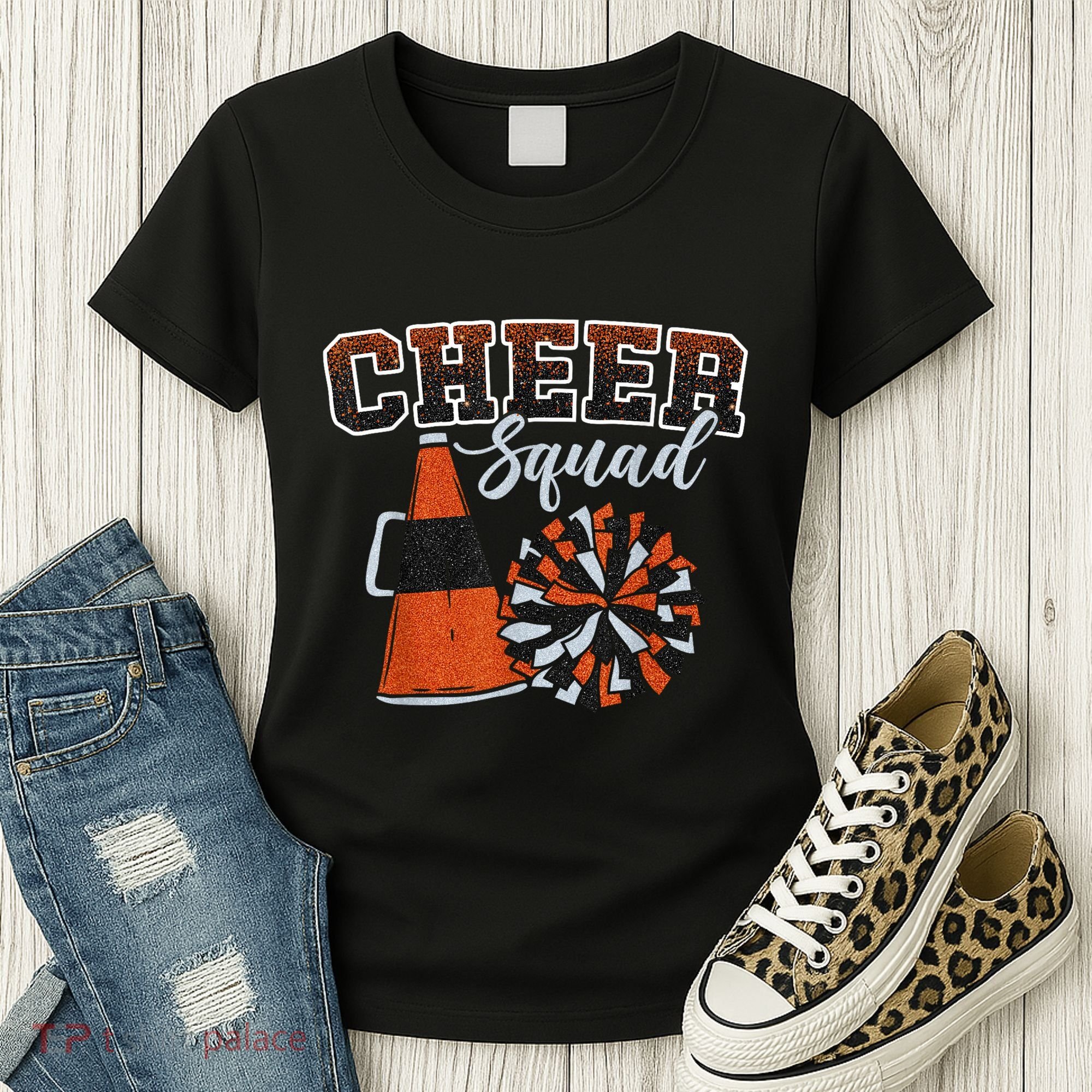 Cheer Squad Funny Cheerleader Cheerleading Orange Women's T-Shirt