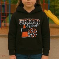 Cheer Squad Funny Cheerleader Cheerleading Orange Kids Hoodie thumb 3