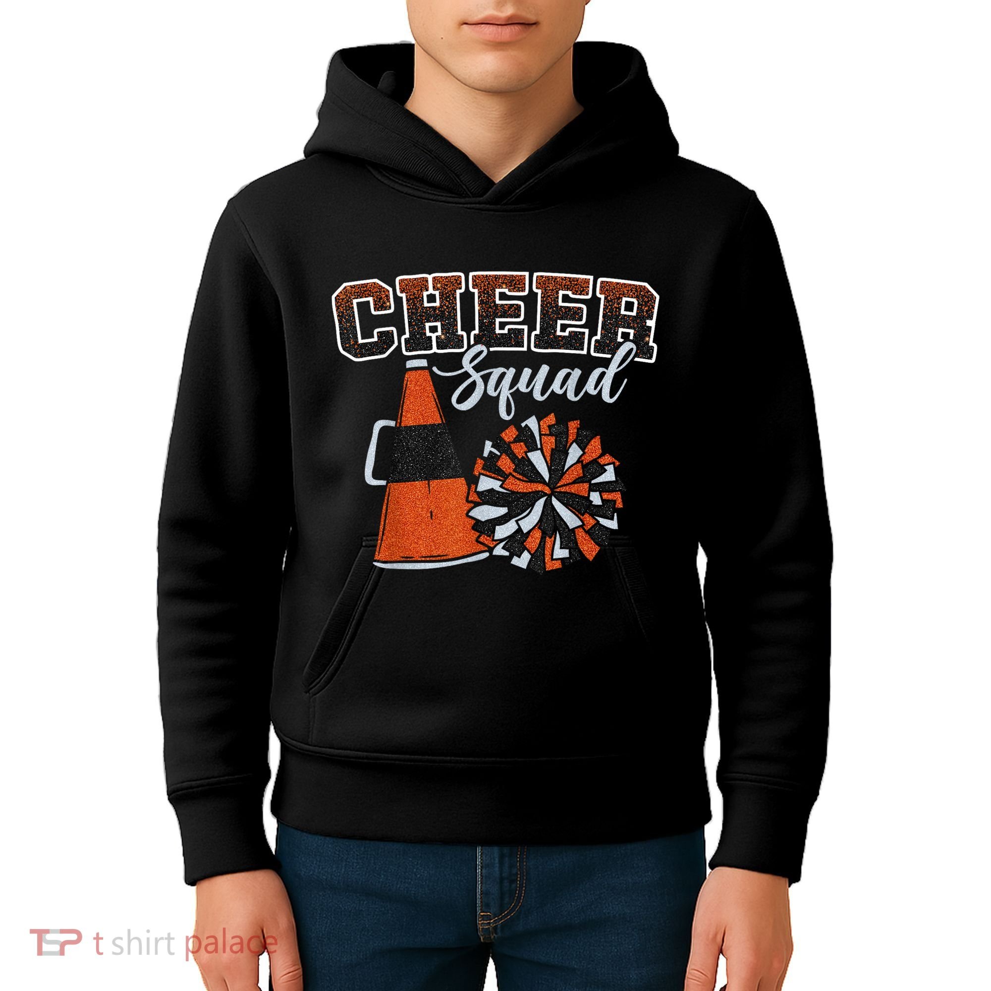 Cheer Squad Funny Cheerleader Cheerleading Orange Kids Hoodie