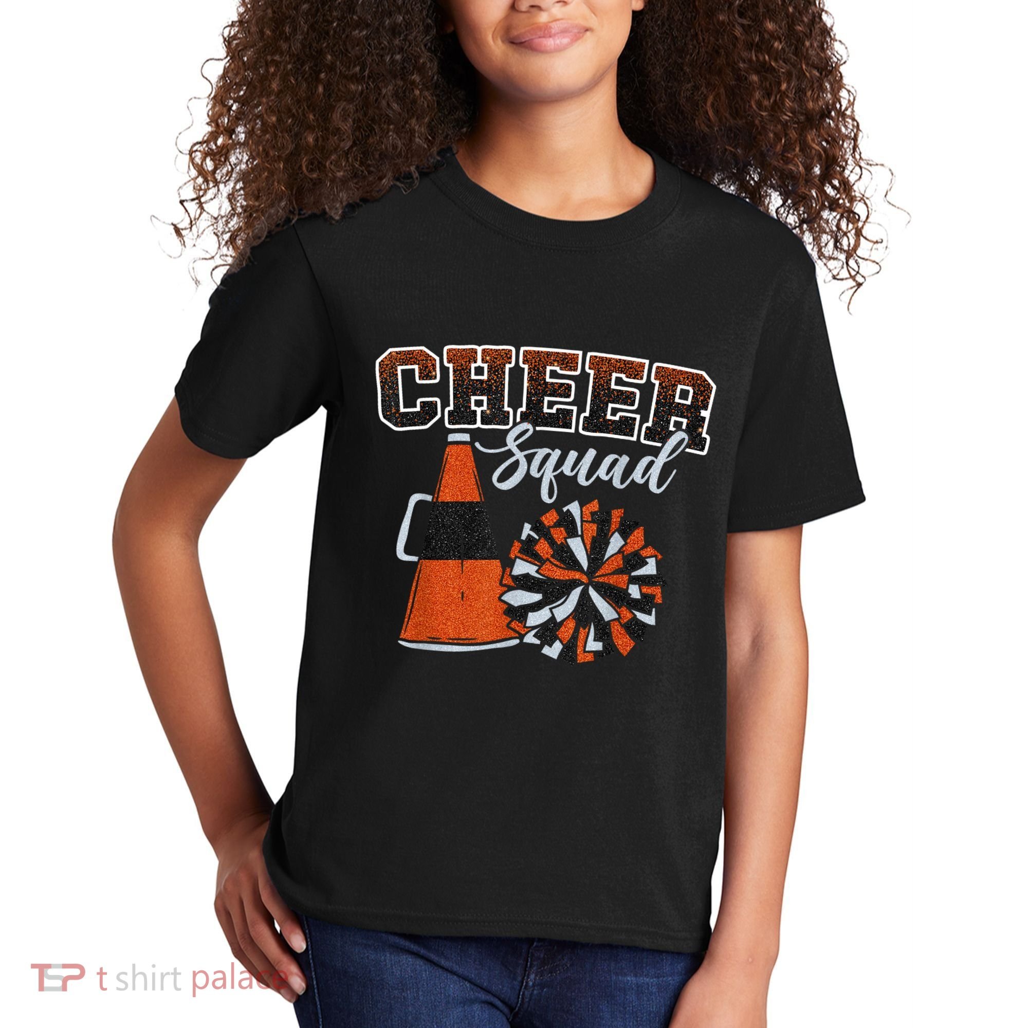 Cheer Squad Funny Cheerleader Cheerleading Orange Kids T-Shirt