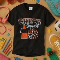 Cheer Squad Funny Cheerleader Cheerleading Orange Kids T-Shirt thumb 3
