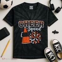 Cheer Squad Funny Cheerleader Cheerleading Orange Kids Tie-Dye T-Shirt thumb 2