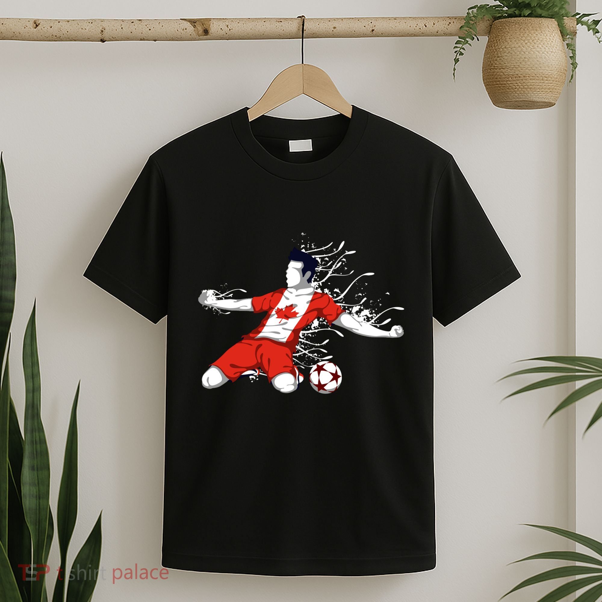 Canada Soccer Fans Jersey Canadian Flag Football Lovers Art T-Shirt