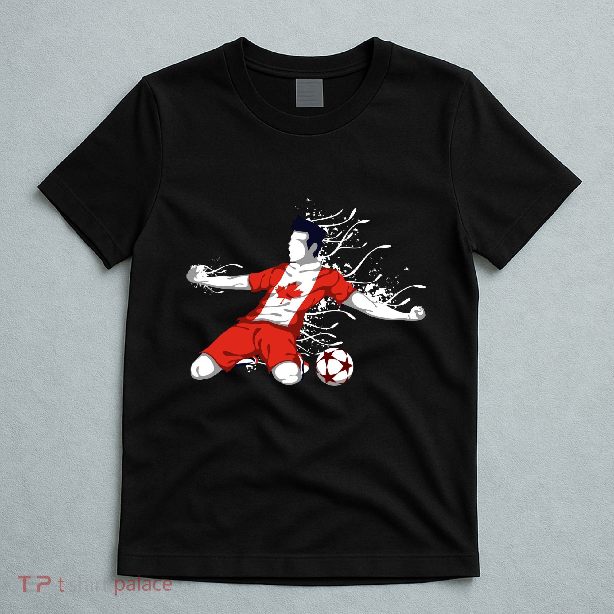 Canada Soccer Fans Jersey Canadian Flag Football Lovers Art T-Shirt