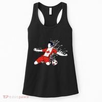 Canada Soccer Fans Jersey Canadian Flag Football Lovers Art Women's Tank Top thumb 0