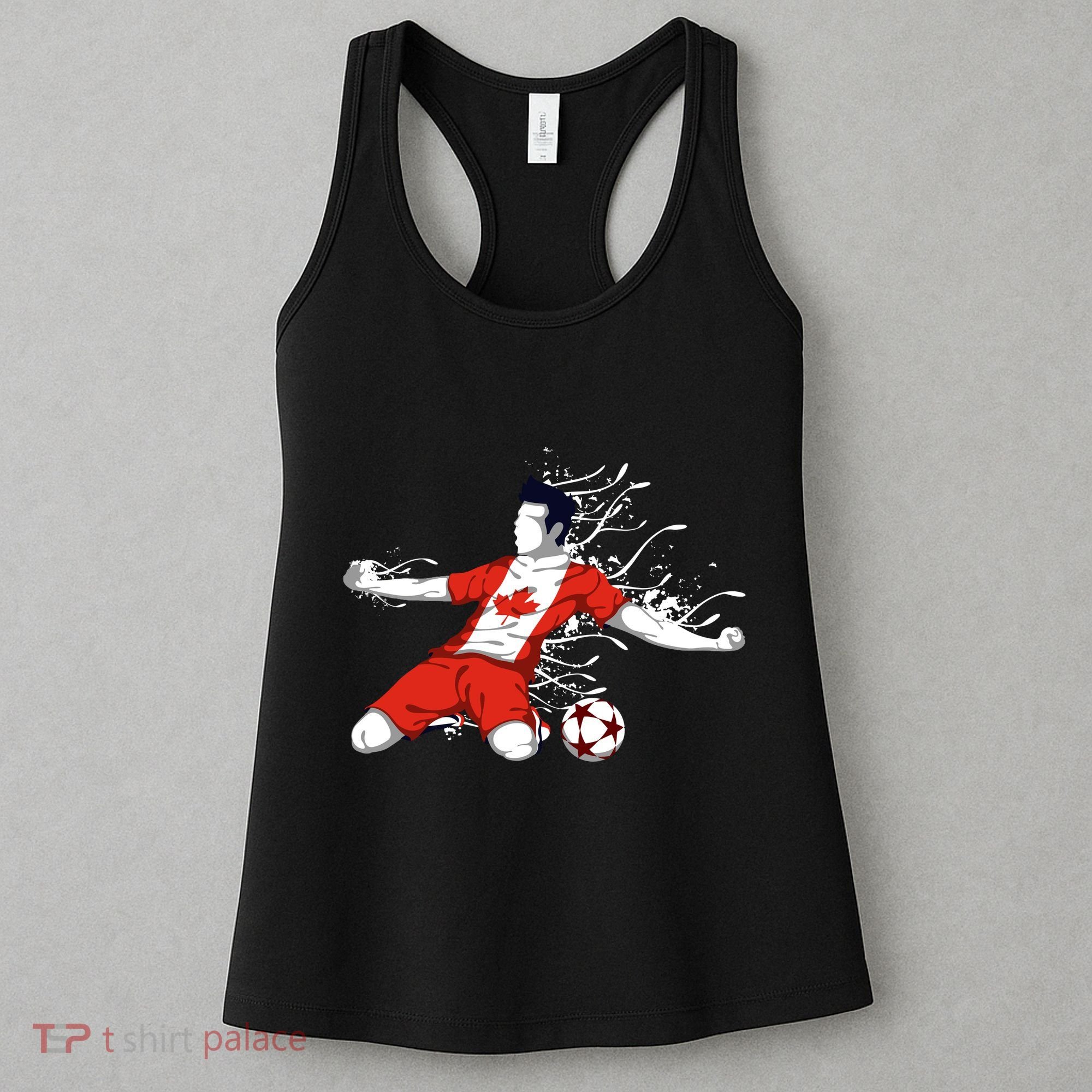 Canada Soccer Fans Jersey Canadian Flag Football Lovers Art Women's Tank Top