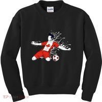 Canada Soccer Fans Jersey Canadian Flag Football Lovers Art Kids Sweatshirt thumb 0