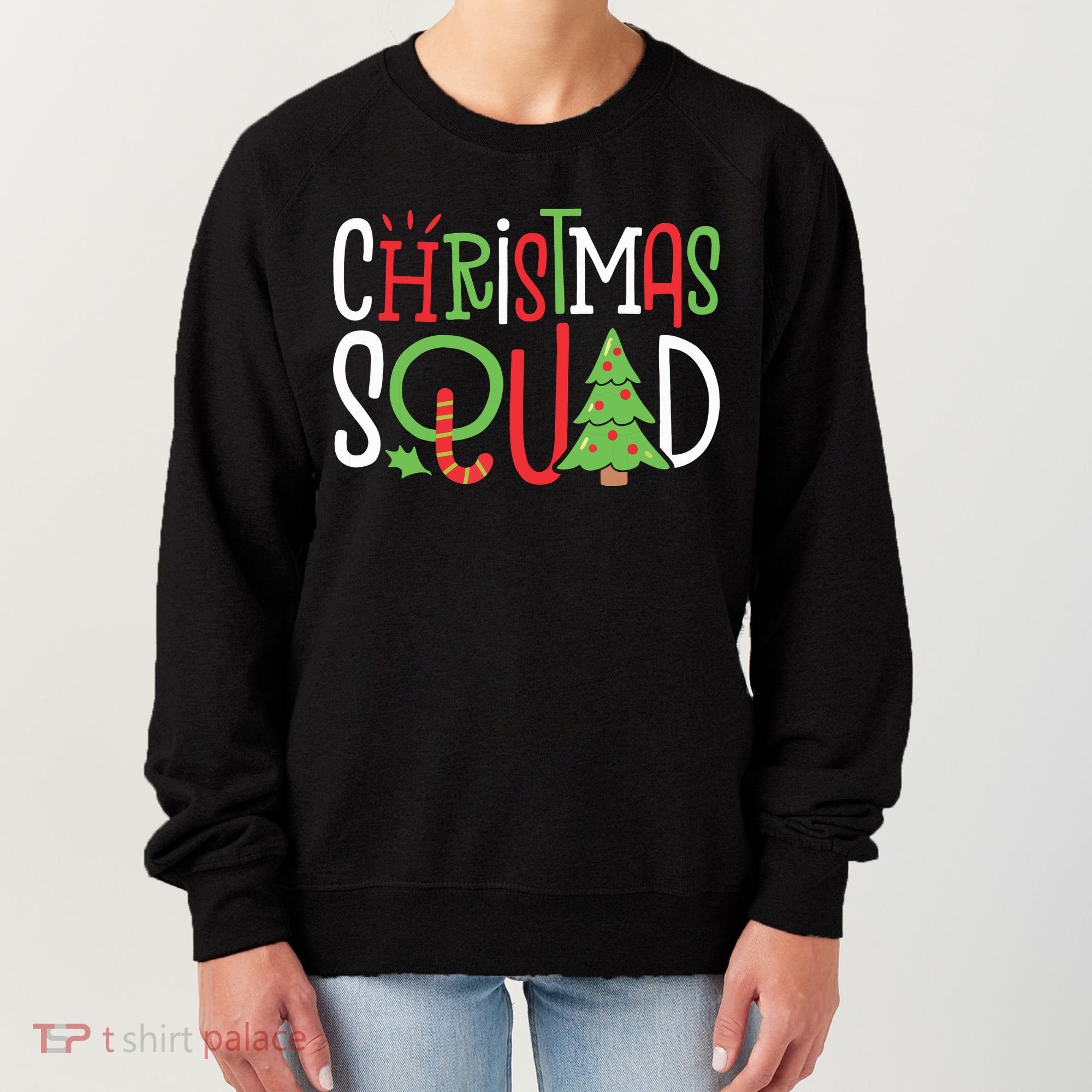 Christmas Squad Funny Xmas Tree Family Matching Pajamas Boy Women's Sweatshirt