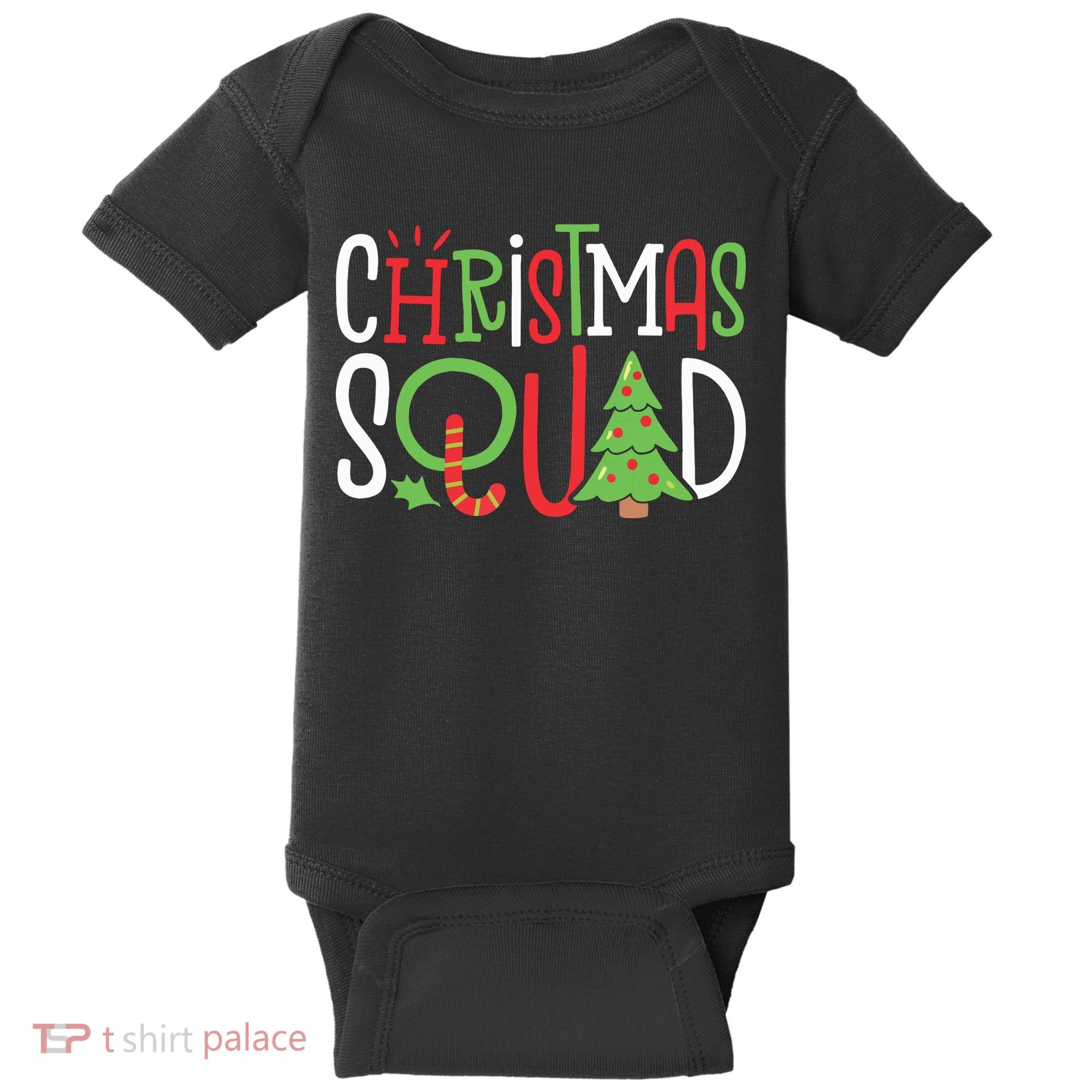 Christmas Squad Funny Xmas Tree Family Matching Pajamas Boy Baby Bodysuit