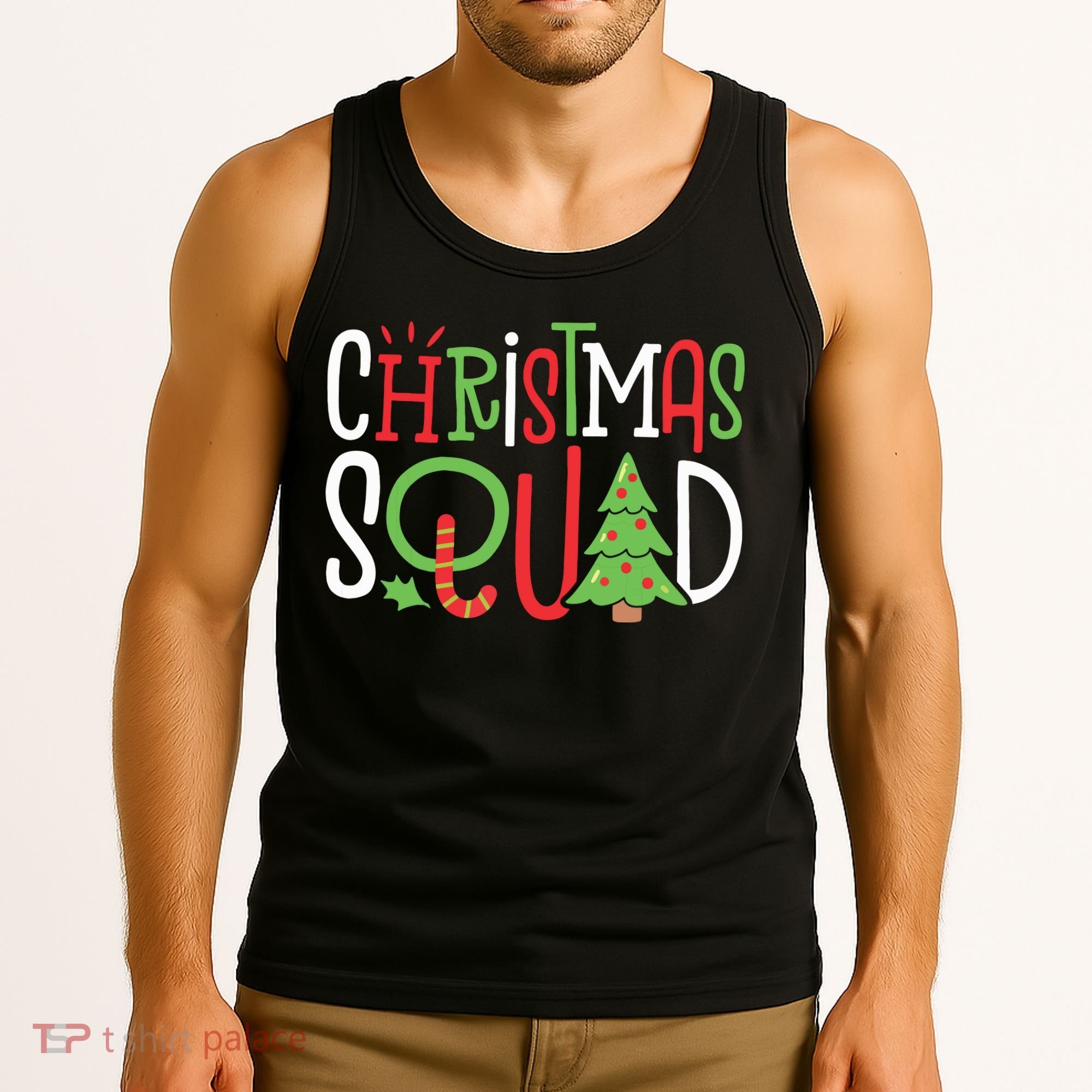 Christmas Squad Funny Xmas Tree Family Matching Pajamas Boy Tank Top
