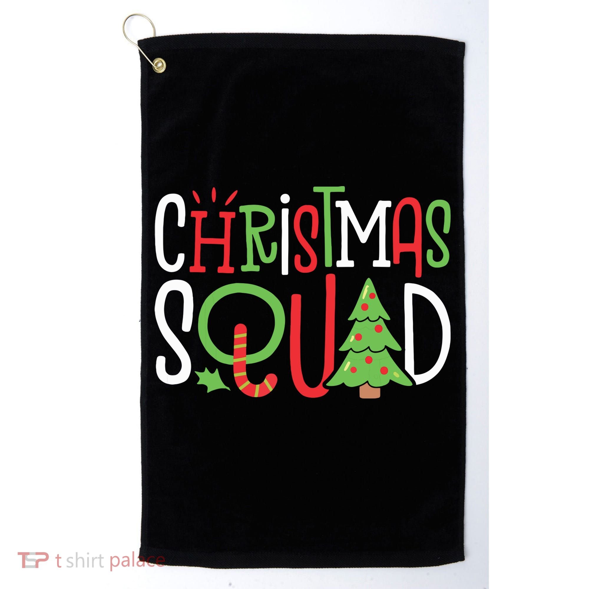 Christmas Squad Funny Xmas Tree Family Matching Pajamas Boy Golf Towel