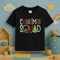 Christmas Squad Funny Xmas Tree Family Matching Pajamas Boy Toddler T-Shirt thumb 3