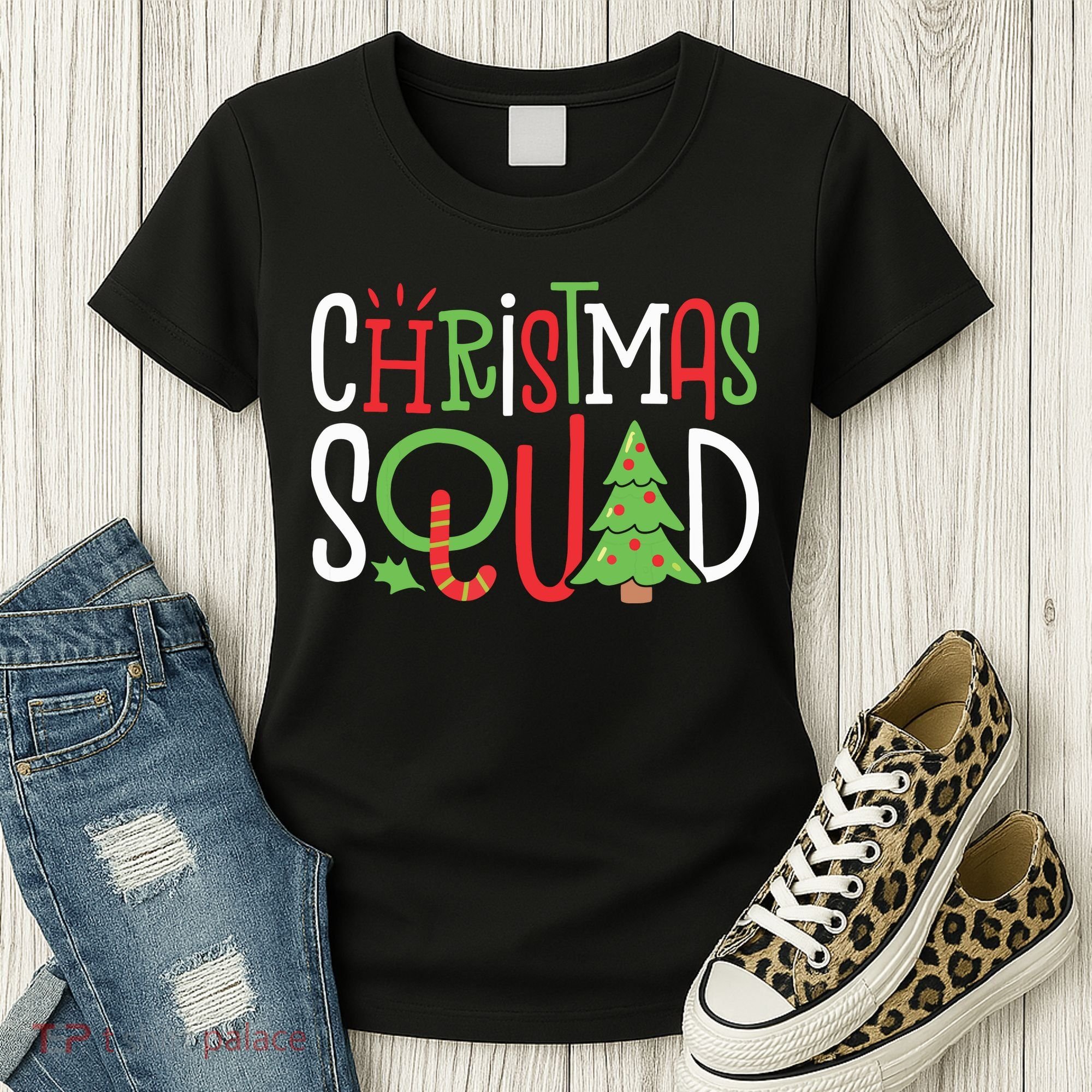 Christmas Squad Funny Xmas Tree Family Matching Pajamas Boy Women's T-Shirt