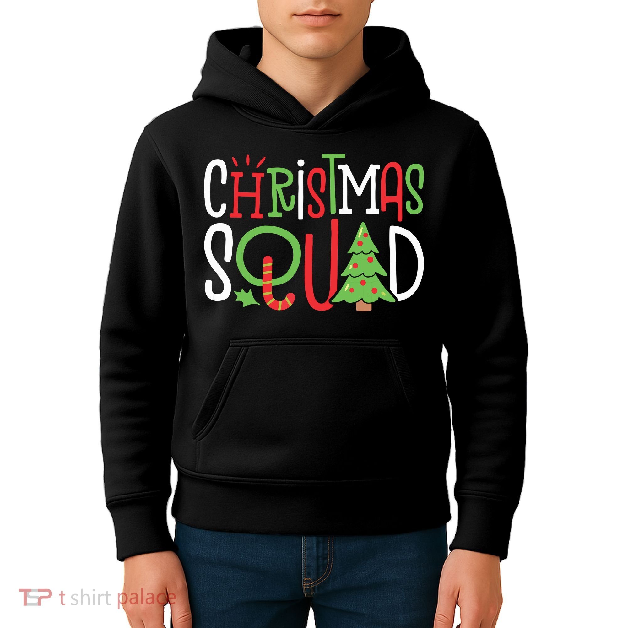 Christmas Squad Funny Xmas Tree Family Matching Pajamas Boy Kids Hoodie