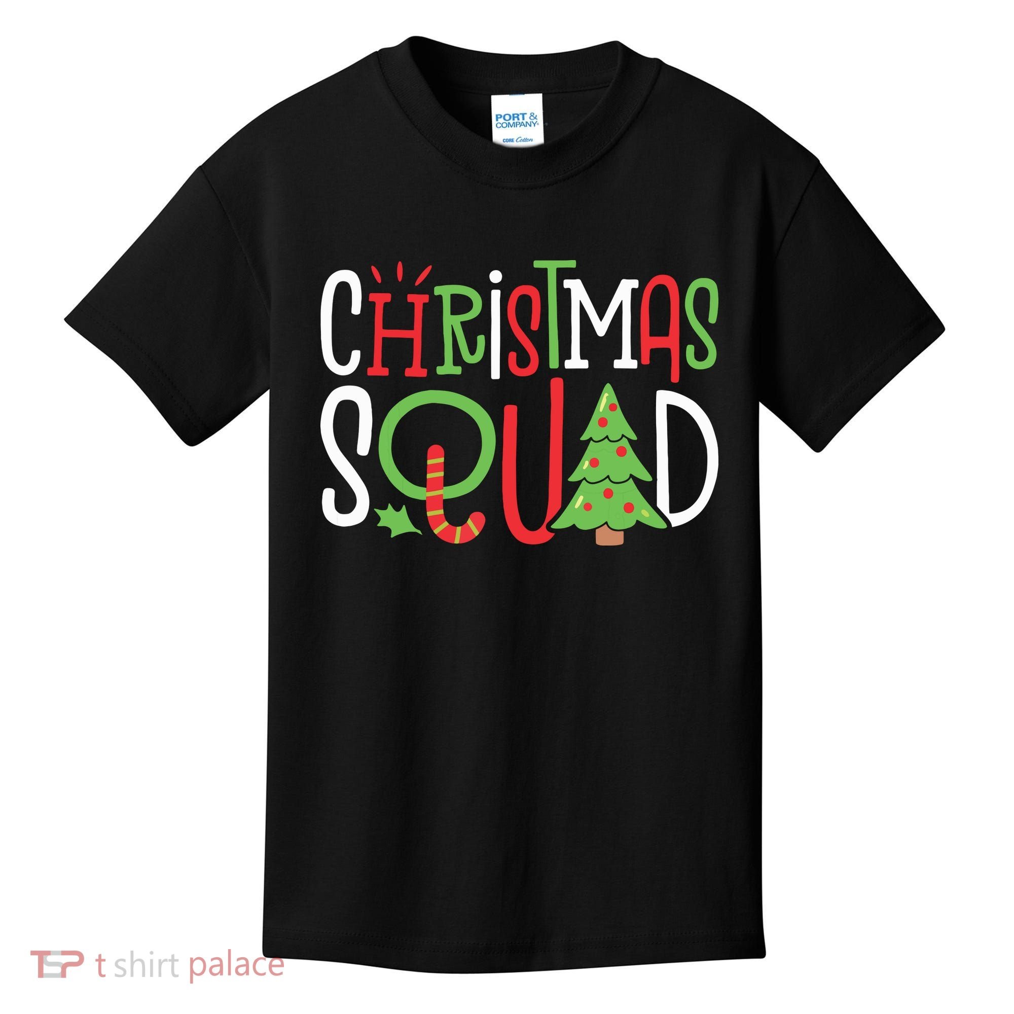 Christmas Squad Funny Xmas Tree Family Matching Pajamas Boy Kids T-Shirt