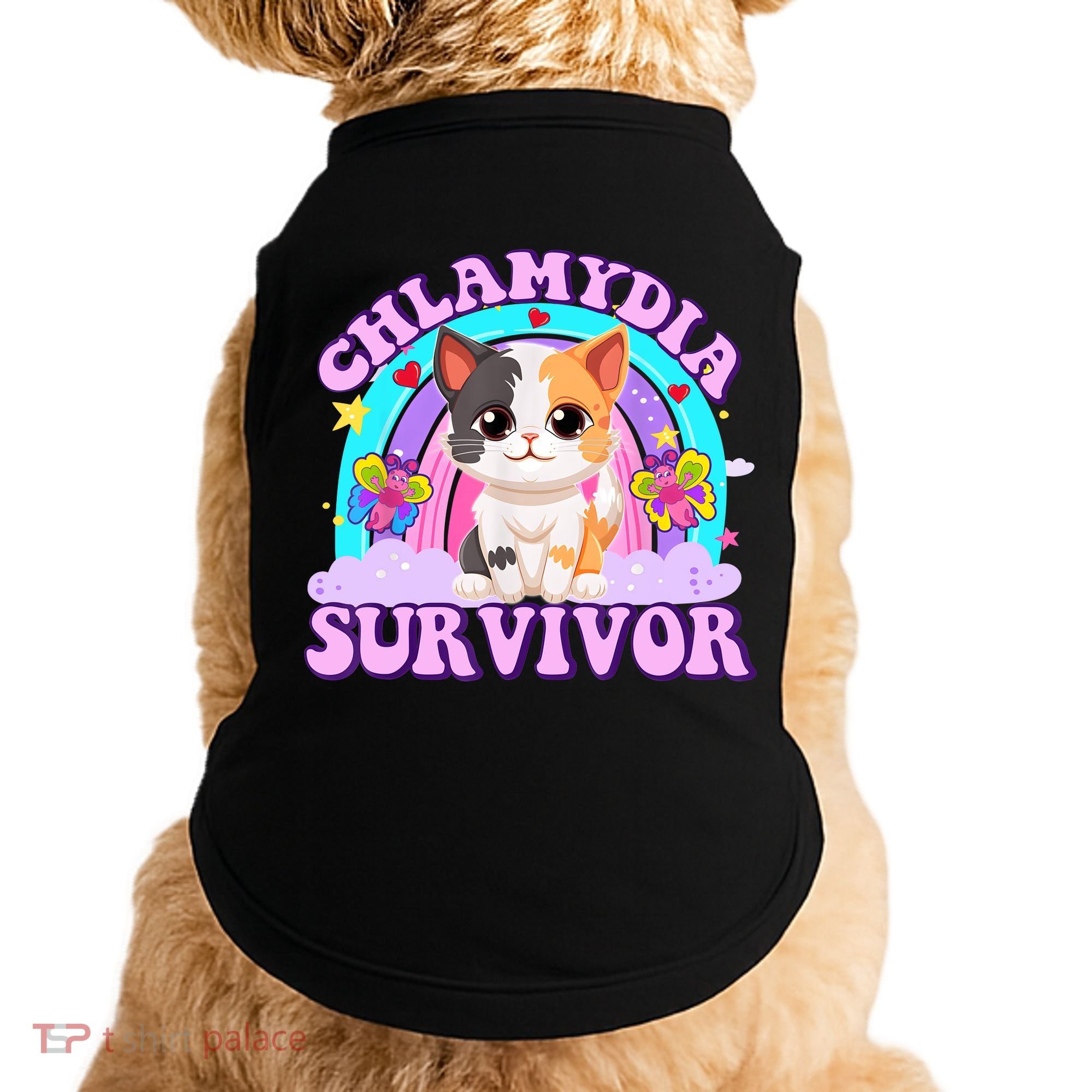 Chlamydia Survivor Funny Cat Sarcastic Inappropriate Doggie Tank