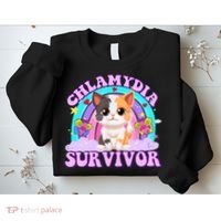 Chlamydia Survivor Funny Cat Sarcastic Inappropriate Sweatshirt thumb 2
