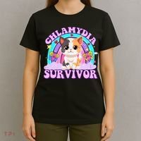 Chlamydia Survivor Funny Cat Sarcastic Inappropriate T-Shirt thumb 4
