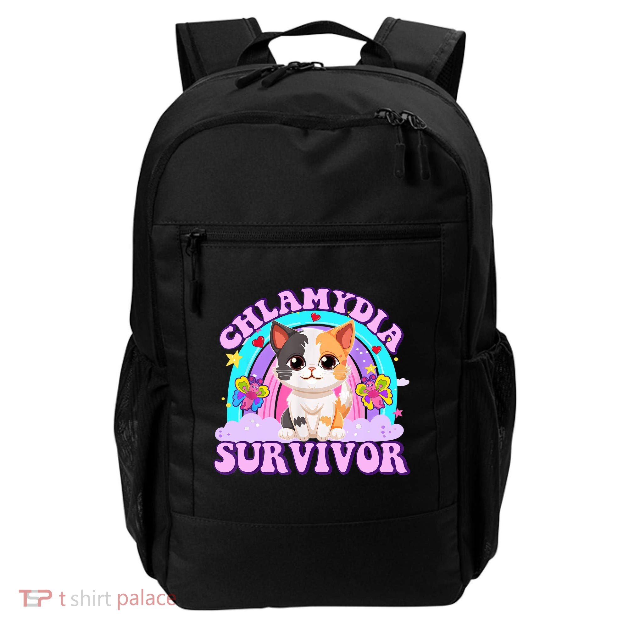 Chlamydia Survivor Funny Cat Sarcastic Inappropriate Backpack