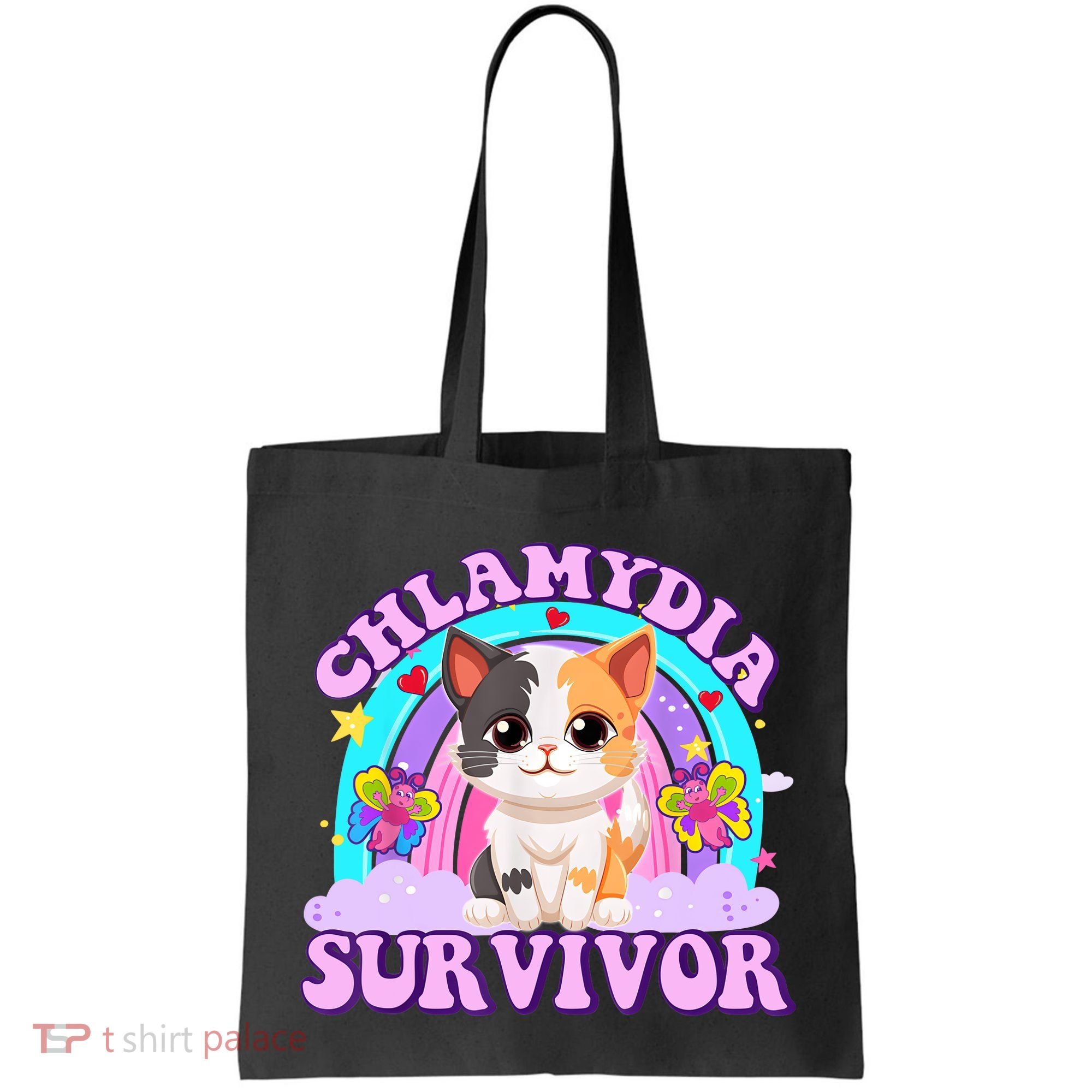 Chlamydia Survivor Funny Cat Sarcastic Inappropriate Tote Bag