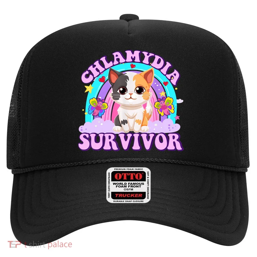 Chlamydia Survivor Funny Cat Sarcastic Inappropriate Hat