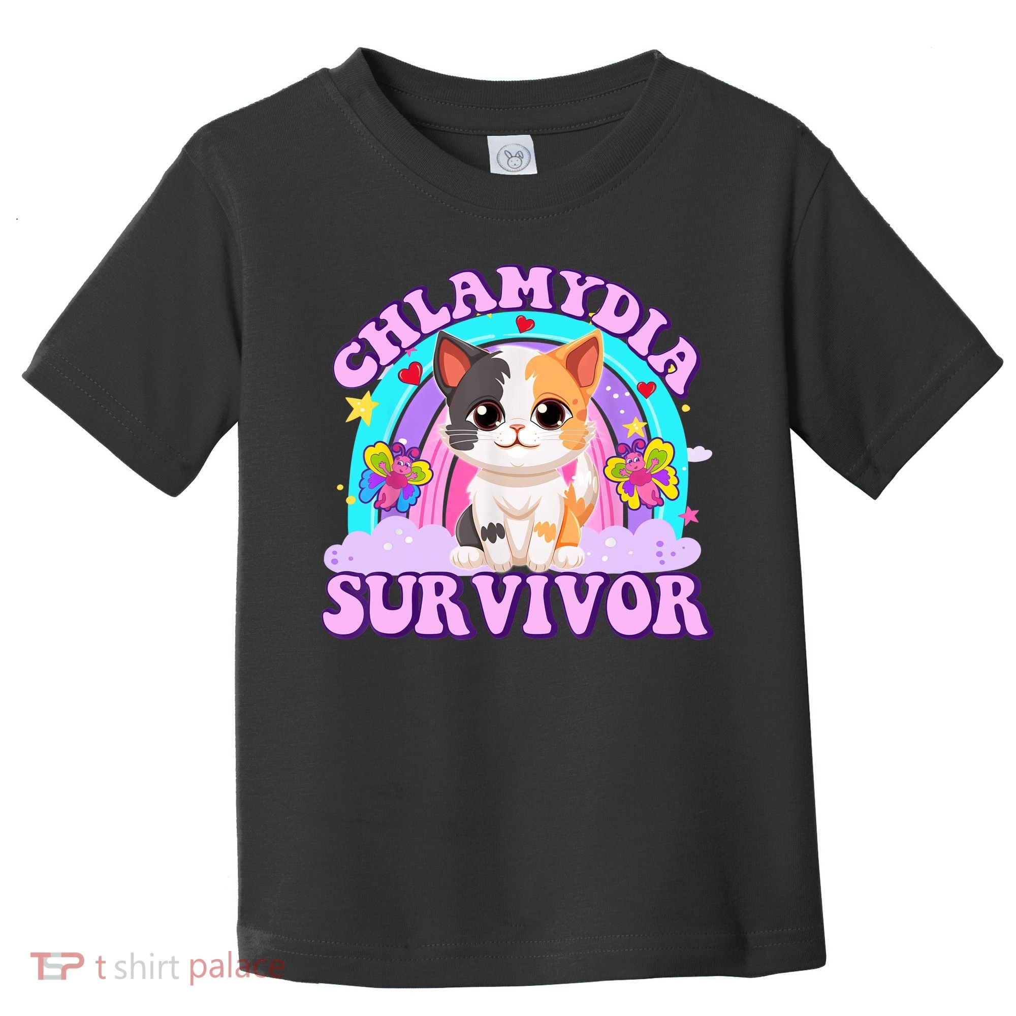 Chlamydia Survivor Funny Cat Sarcastic Inappropriate Toddler T-Shirt
