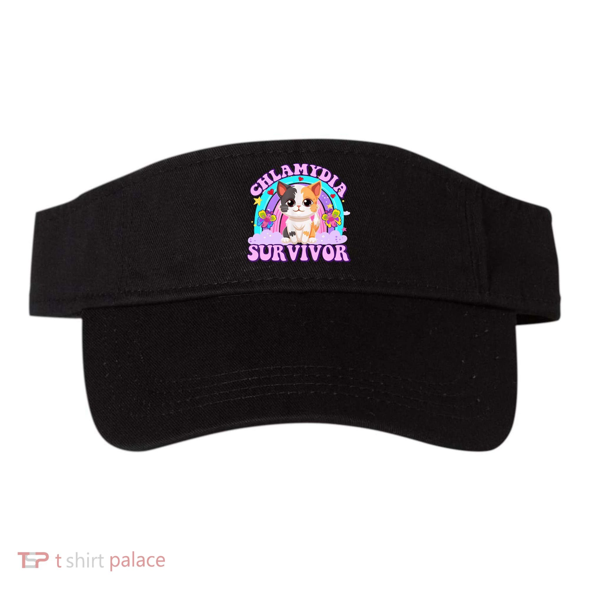 Chlamydia Survivor Funny Cat Sarcastic Inappropriate Visor