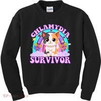 Chlamydia Survivor Funny Cat Sarcastic Inappropriate Kids Sweatshirt thumb 0