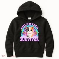 Chlamydia Survivor Funny Cat Sarcastic Inappropriate Kids Hoodie thumb 0
