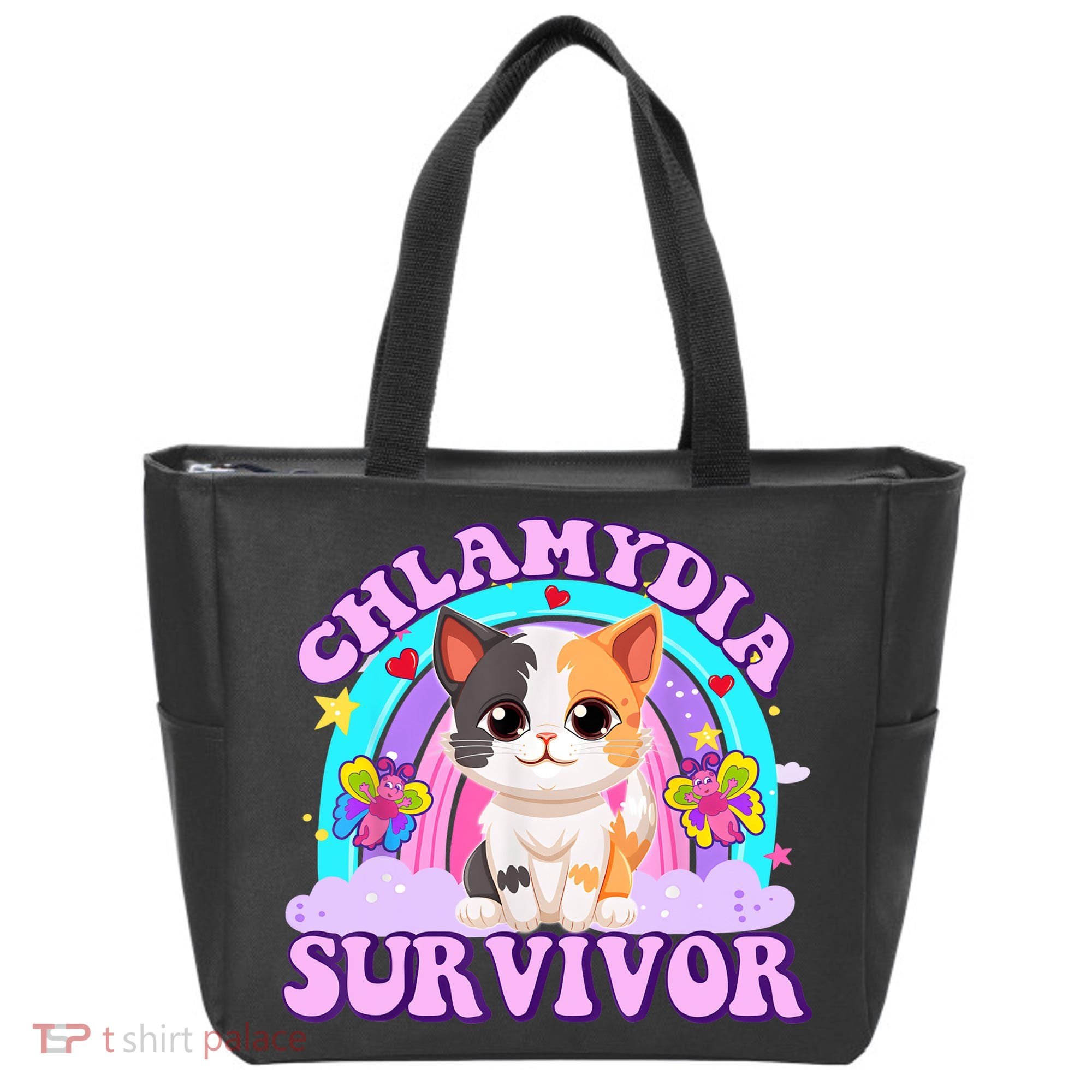 Chlamydia Survivor Funny Cat Sarcastic Inappropriate Tote Bag