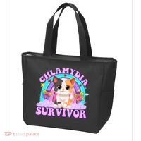 Chlamydia Survivor Funny Cat Sarcastic Inappropriate Tote Bag thumb 3