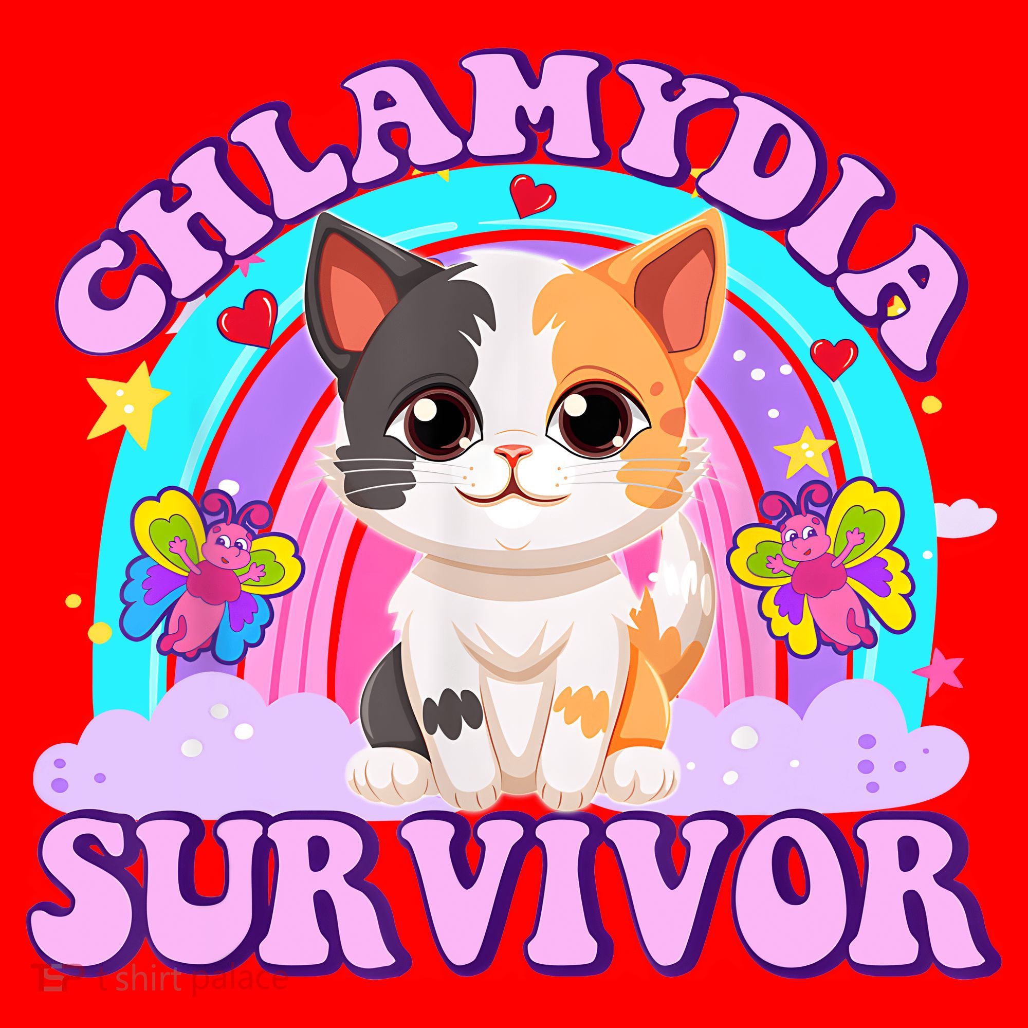 Chlamydia Survivor Funny Cat Sarcastic Inappropriate Santa Hat