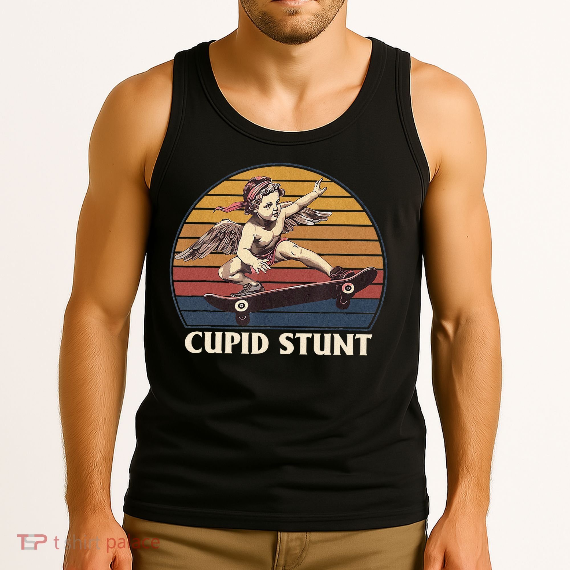 Cupid Stunt Funny Sarcastic Offensive Humor Embarrassing Tank Top