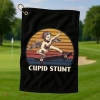 Cupid Stunt Funny Sarcastic Offensive Humor Embarrassing Golf Towel thumb 1