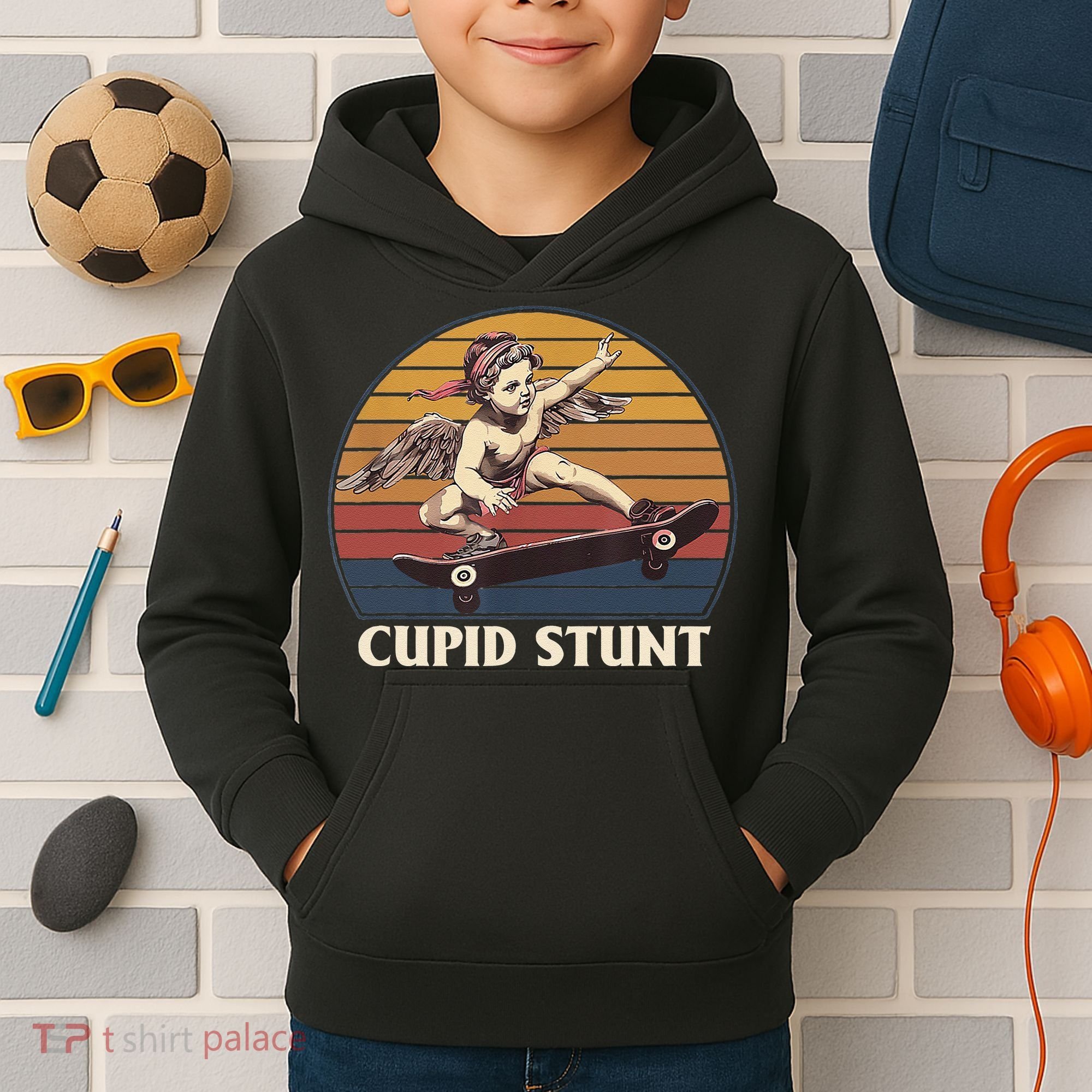 Cupid Stunt Funny Sarcastic Offensive Humor Embarrassing Kids Hoodie