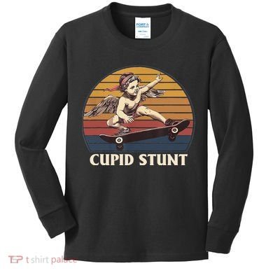 Cupid Stunt Funny Sarcastic Offensive Humor Embarrassing Kids Long Sleeve Shirt