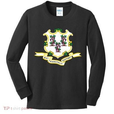 Connecticut State Flag Kids Long Sleeve Shirt