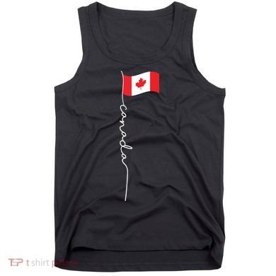 Canada Signature Flag Pole Patriotic Canadian Flag Tank Top