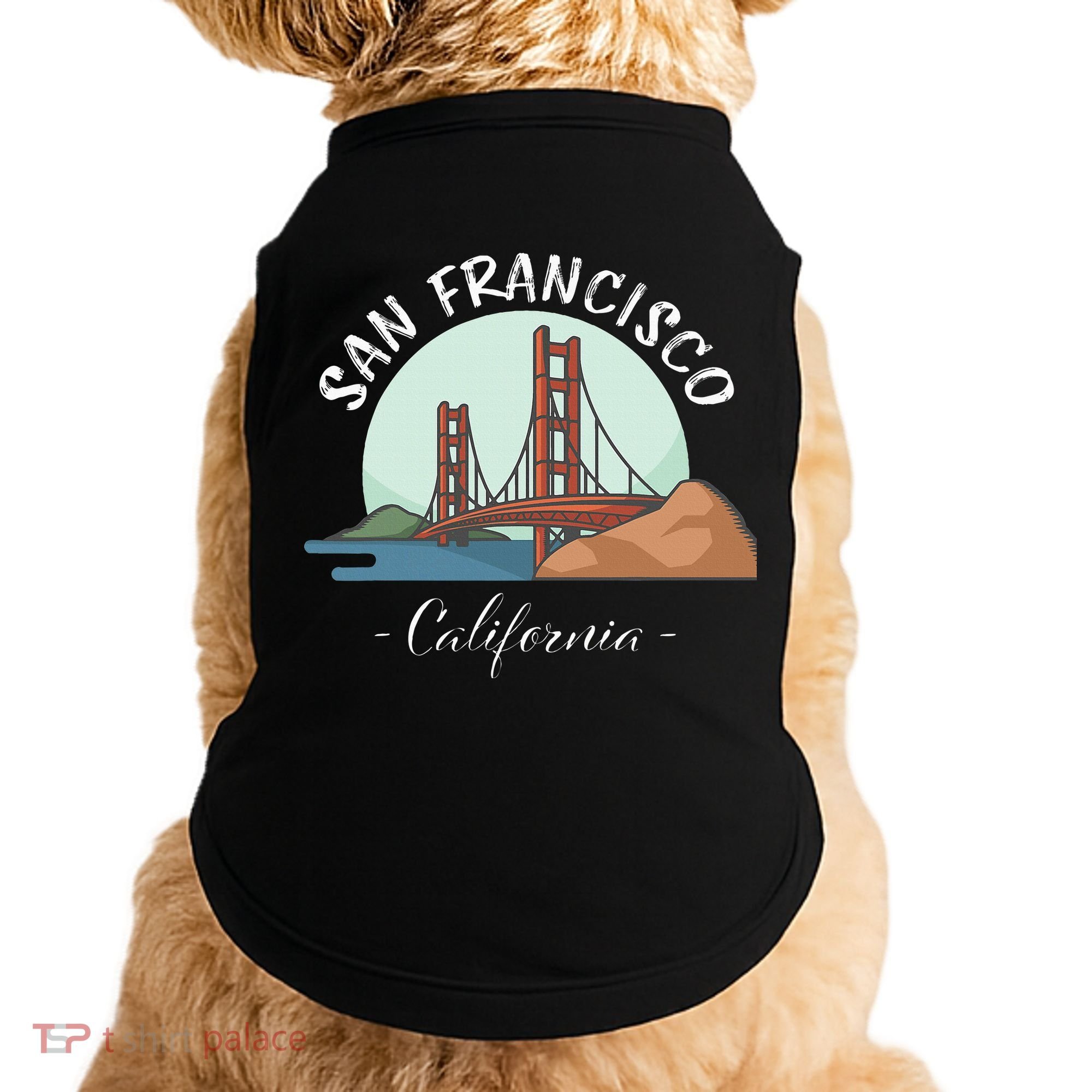 California San Francisco Gift Golden Gate Bridge Souvenir Doggie Tank