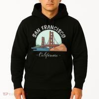 California San Francisco Gift Golden Gate Bridge Souvenir Hoodie thumb 2