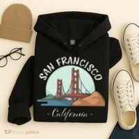 California San Francisco Gift Golden Gate Bridge Souvenir Hoodie thumb 4