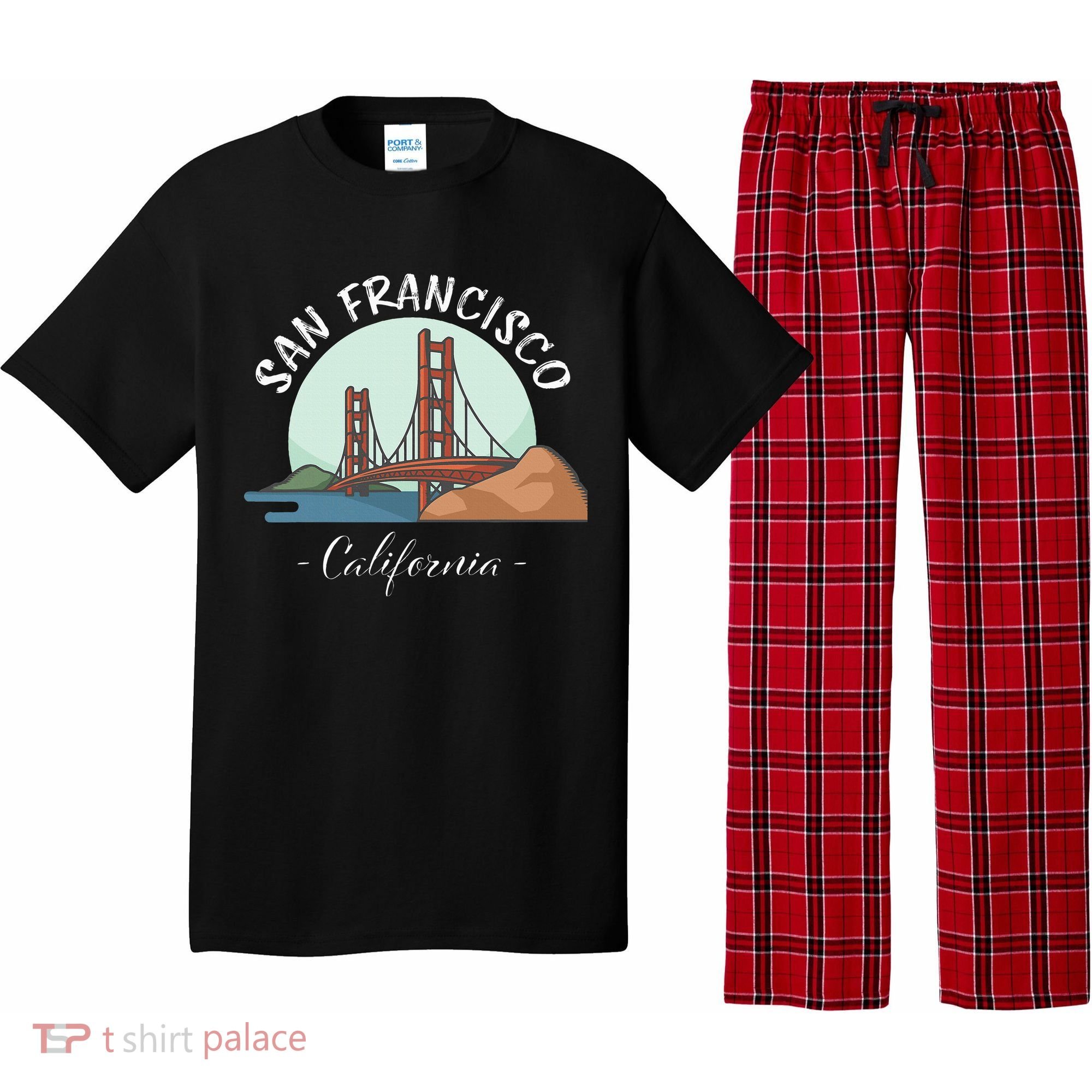 California San Francisco Gift Golden Gate Bridge Souvenir Pajama Set