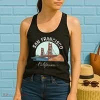 California San Francisco Gift Golden Gate Bridge Souvenir Women's Tank Top thumb 2