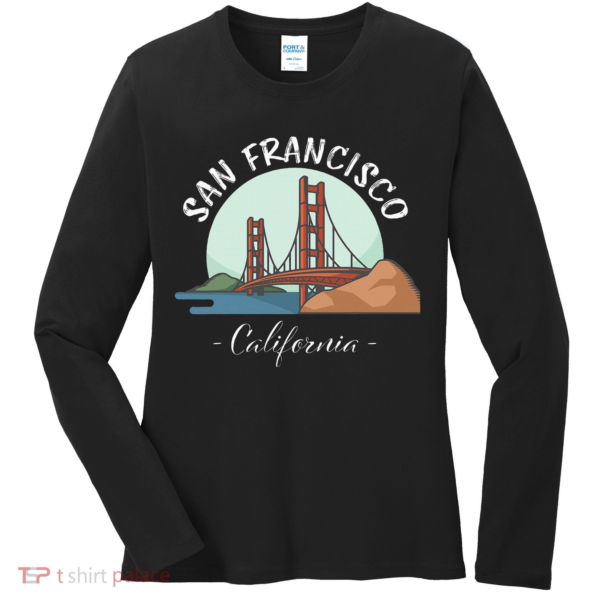 California San Francisco Gift Golden Gate Bridge Souvenir Women's Long Sleeve Shirt