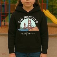 California San Francisco Gift Golden Gate Bridge Souvenir Kids Hoodie thumb 3