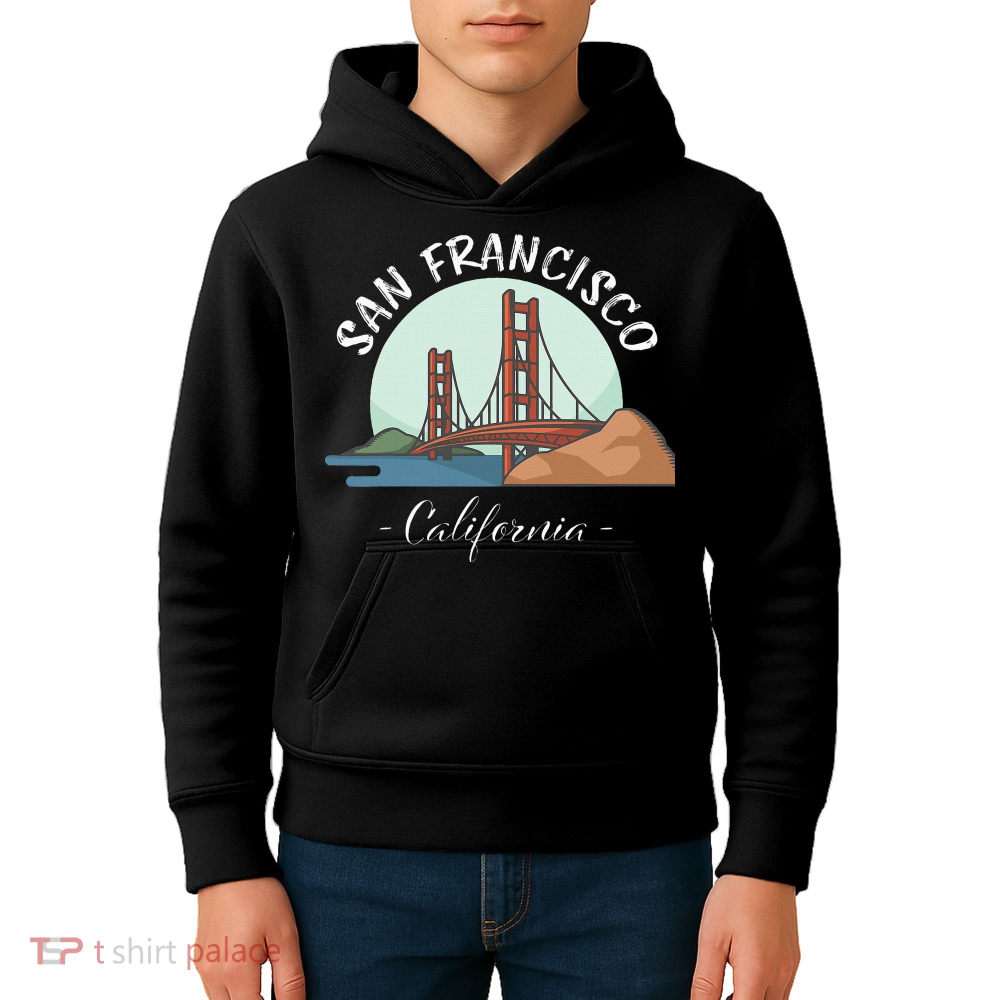 California San Francisco Gift Golden Gate Bridge Souvenir Kids Hoodie