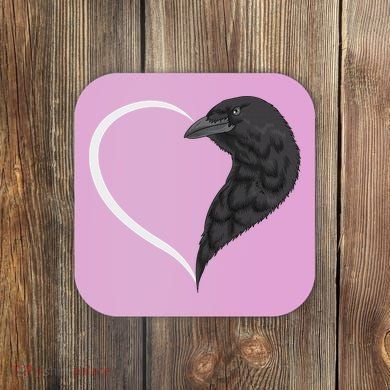Crow S For Women Heart Cute Crow Coaster