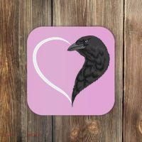 Crow S For Women Heart Cute Crow Coaster thumb 0