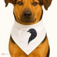 Crow S For Women Heart Cute Crow USA-Made Doggie Bandana thumb 1